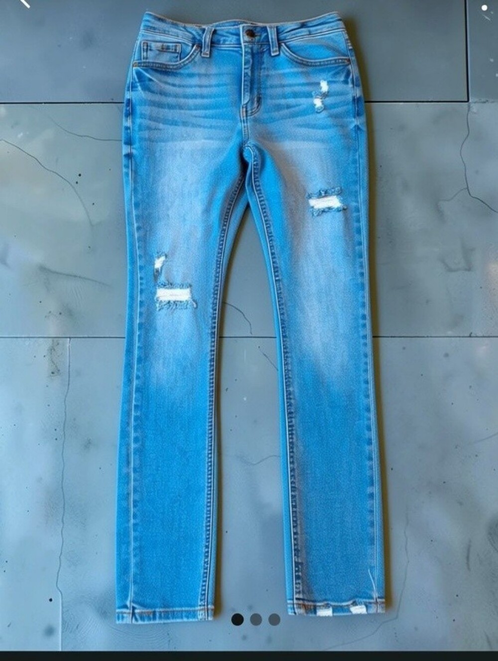 True Religion Light Blue Skinny Jeans with Faded Whiskering